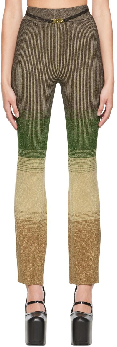Gcds Ssense Exclusive Brown & Green Lounge Pants In Degradè