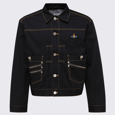 Shop Vivienne Westwood Black Cotton Denim Jacket