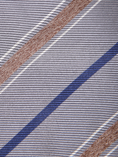 Shop Brunello Cucinelli Striped Tie In Silk By  In Grey