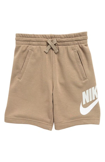Shop Nike Sportswear Kids' Club Fleece Shorts In Khaki