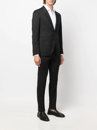 Tagliatore Black Virgin Wool Bruce Single-breasted Suit In Black