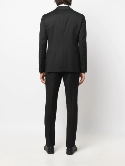 Tagliatore Black Virgin Wool Bruce Single-breasted Suit In Black