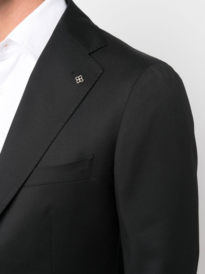Tagliatore Black Virgin Wool Bruce Single-breasted Suit In Black