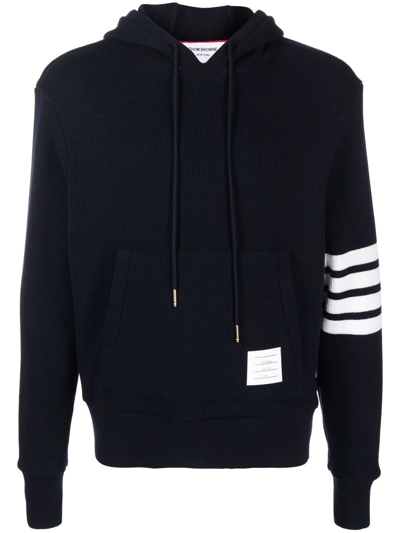 Shop Thom Browne 4-bar Stripe Hoodie In Blue