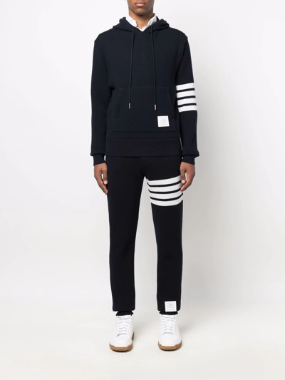 Shop Thom Browne 4-bar Stripe Hoodie In Blue