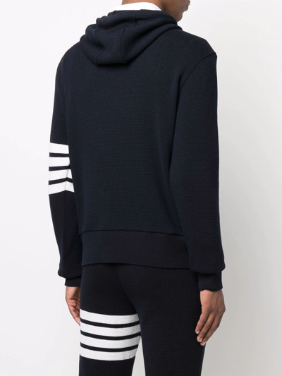 Shop Thom Browne 4-bar Stripe Hoodie In Blue