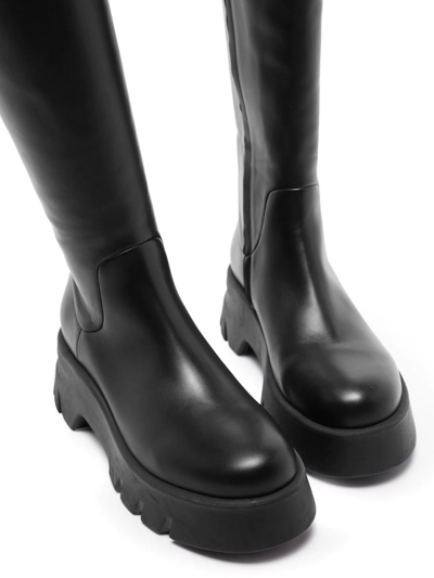 Gianvito Rossi Polished-finish Ridged-sole Boots In Black