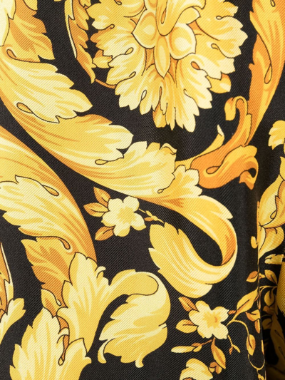 Versace Barocco High-rise Silk Pants In Black