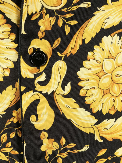 Shop Versace Barocco-print Pajama Top In Yellow