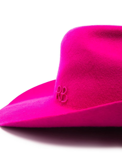 Shop Ruslan Baginskiy Logo-embroidered Cowboy Hat In Pink