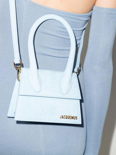 Jacquemus 'the Medium Chiquito' Mini Bag In Light Blue Leather In Blue