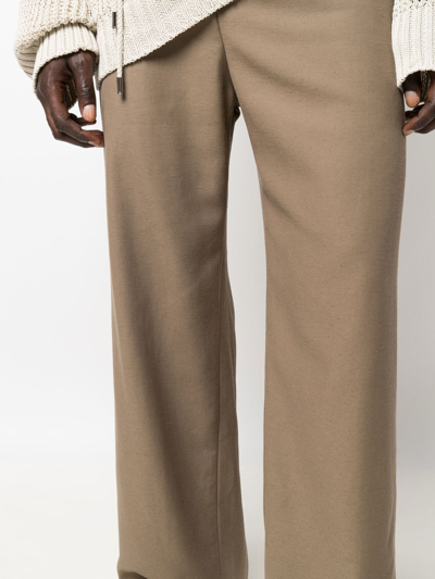 Shop Nanushka Drawcord-waist Wide-leg Trousers In Neutrals