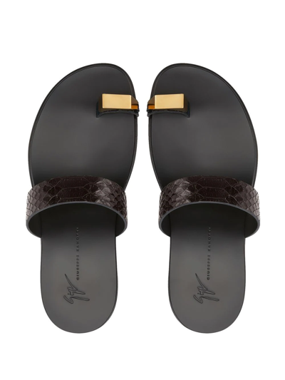 Shop Giuseppe Zanotti Bardack Double-strap Sandals In Brown