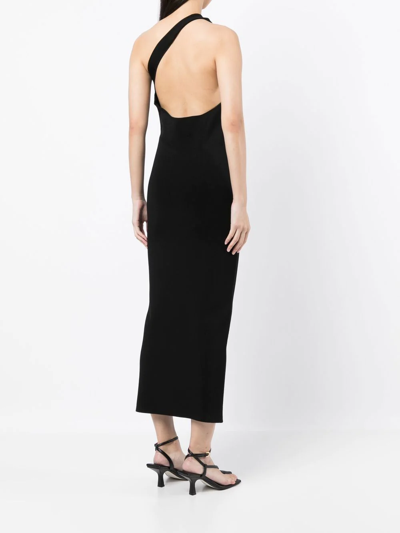 Galvan Persephone One-shoulder Midi Dress In Black
