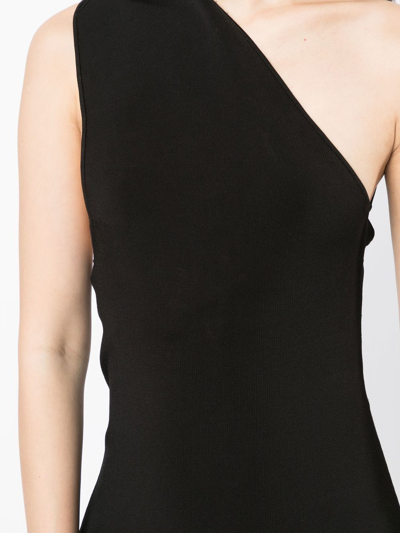 Galvan Persephone One-shoulder Midi Dress In Black