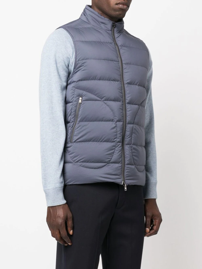 Shop Herno Padded High-neck Gilet In Blue