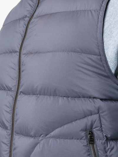 Herno Padded Zip-up Down Gilet In Blue