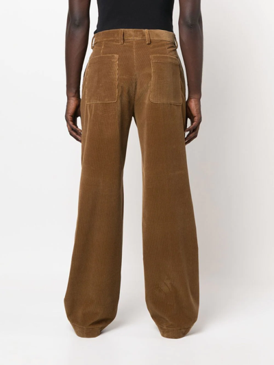 Shop Etro Straight-leg Corduroy Trousers In Brown
