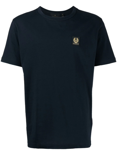 Shop Belstaff Logo-patch Crew Neck T-shirt In Blue