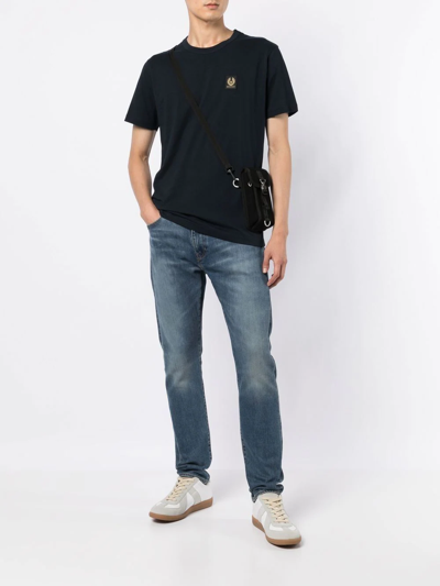 Shop Belstaff Logo-patch Crew Neck T-shirt In Blue