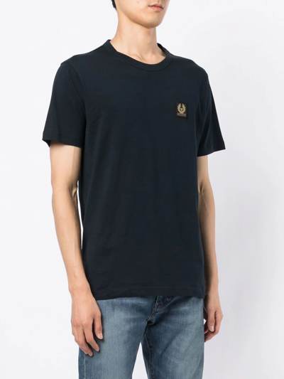 Shop Belstaff Logo-patch Crew Neck T-shirt In Blue