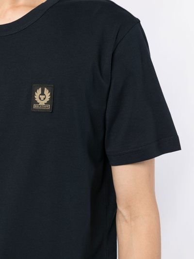 Shop Belstaff Logo-patch Crew Neck T-shirt In Blue