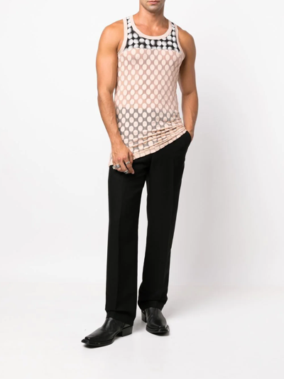 Pre-owned Jean Paul Gaultier 2000s Polka-dot Sheer Tank Top In Neutrals