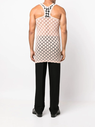 Pre-owned Jean Paul Gaultier 2000s Polka-dot Sheer Tank Top In Neutrals