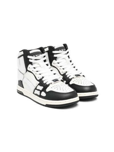Shop Amiri Two-tone Panel High-top Sneakers In White