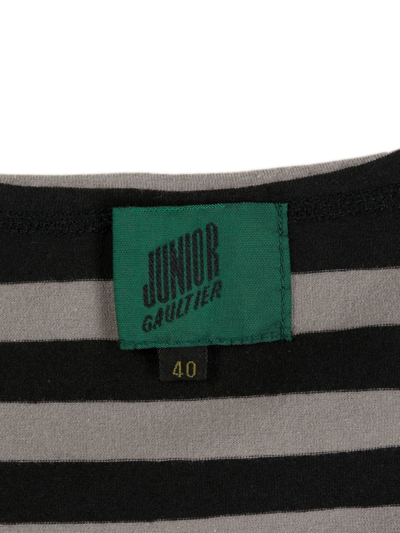 Pre-owned Jean Paul Gaultier 1980s Striped Round-neck T-shirt In Grey
