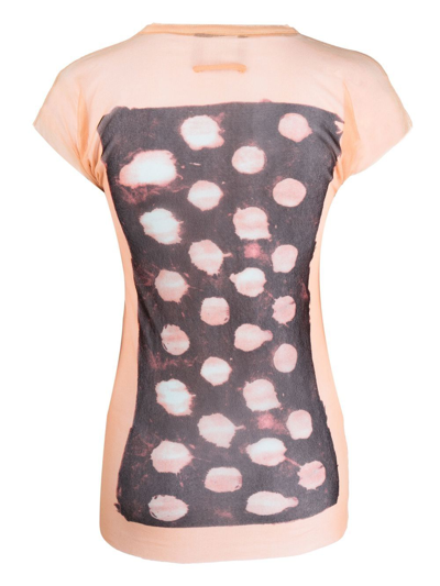 Pre-owned Jean Paul Gaultier 1990s Abstract-print Layered T-shirt In Orange