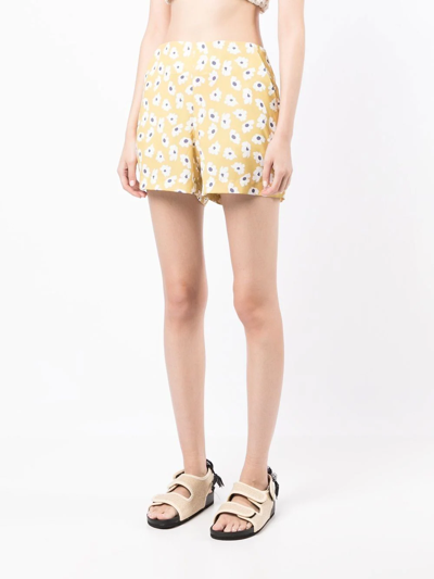 Shop Bambah Daisy-print Shorts In Yellow