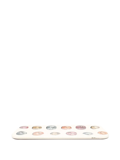 Fornasetti Cammei Wood Tray In Neutrals