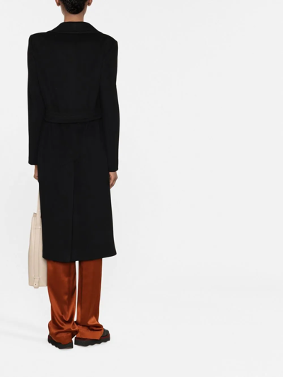 Tagliatore Belted Single-breasted Long Coat In Black