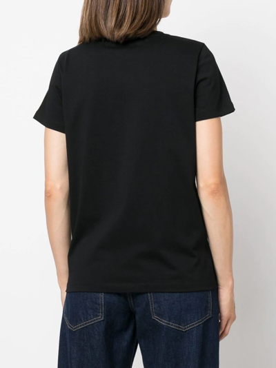 Shop Apc Logo Crew-neck T-shirt In Black