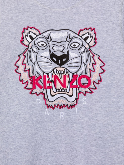 Shop Kenzo Embroidered-logo Detail Sweatshirt In Grey