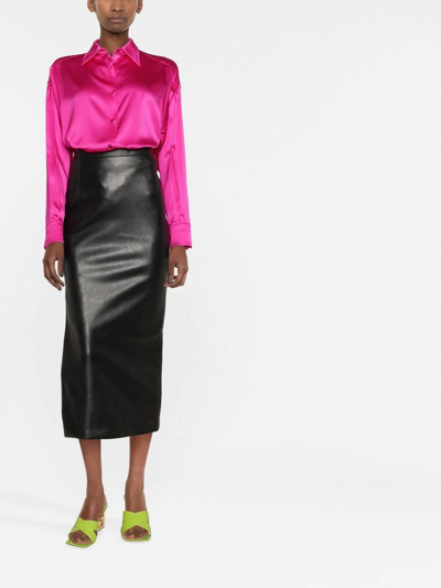 Shop Tom Ford Long-sleeve Satin Shirt In Pink