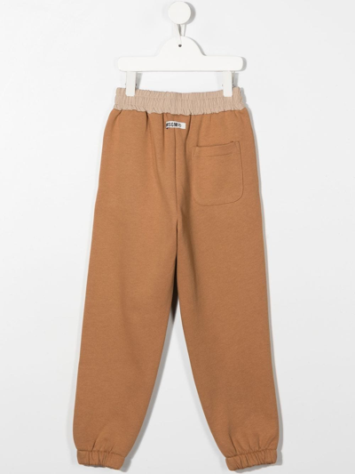 Msgm Elasticated Track Pants In Brown