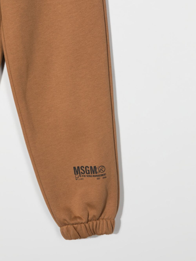 Msgm Elasticated Track Pants In Brown