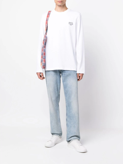 Shop Apc Oliver Long-sleeve T-shirt In White