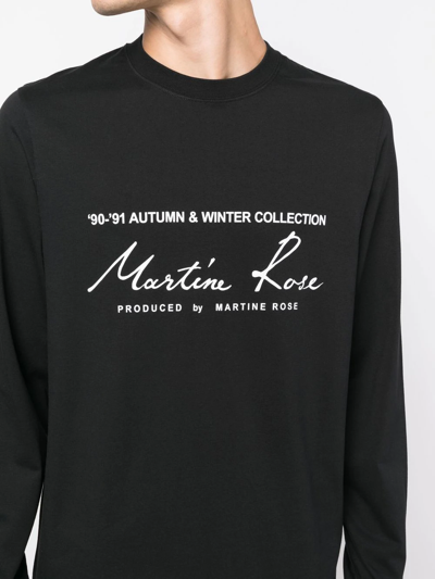 Shop Martine Rose Long-sleeve Logo T-shirt In Black