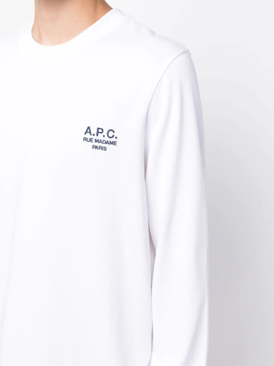 Shop Apc Oliver Long-sleeve T-shirt In White