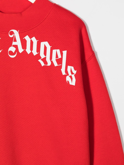 Shop Palm Angels Logo-print Cotton Sweatshirt In Red