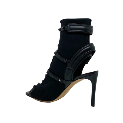 Valentino Rockstud Sock Heel Sandals In Black