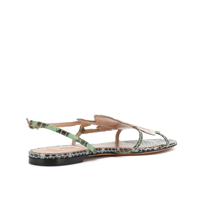 Shop Valentino Leather Sandals In Green