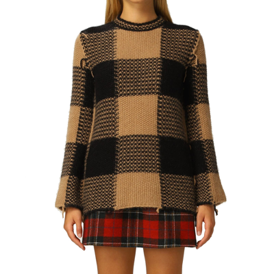 Shop Valentino Knitted Sweater In Brown