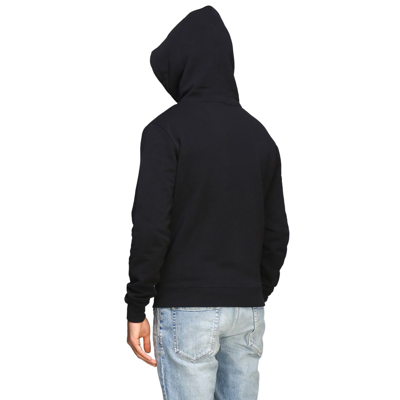 Shop Saint Laurent Print Cotton Sweatshirt In Black