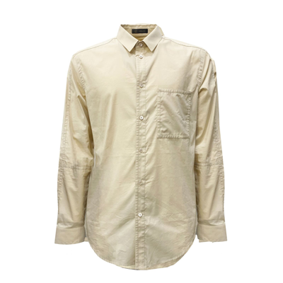 Shop Versace Cotton Blend Shirt In Beige