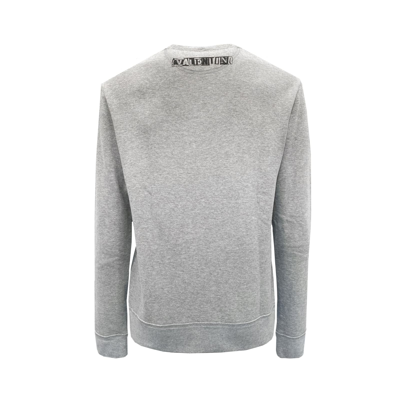 Shop Valentino Cotton Logo Sweatshirt In Gray