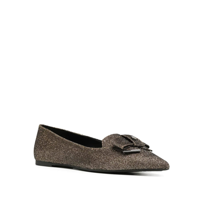 Shop Michael Kors Belle Flex Glitter Flats In Brown